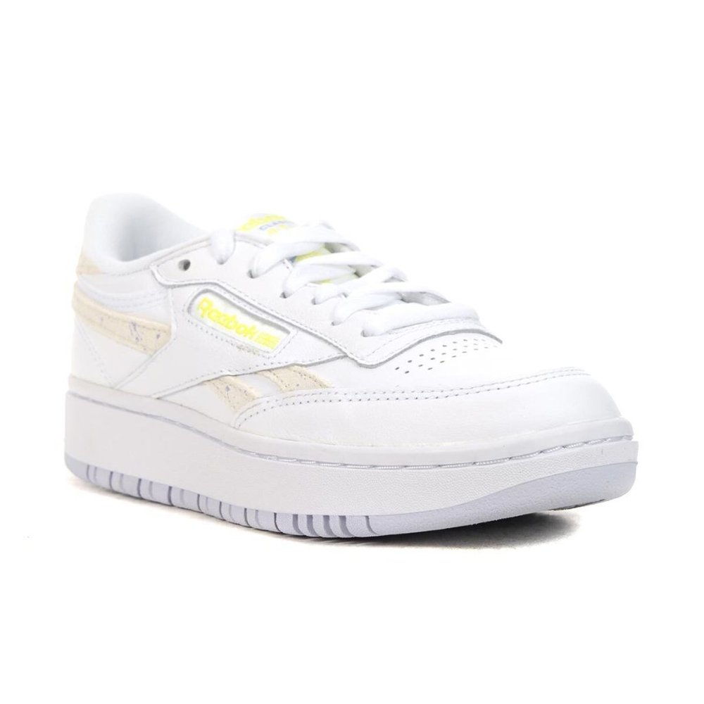 Reebok Women's White Yellow  Club C 85 Double Sneakers Size 10 us GZ3675
